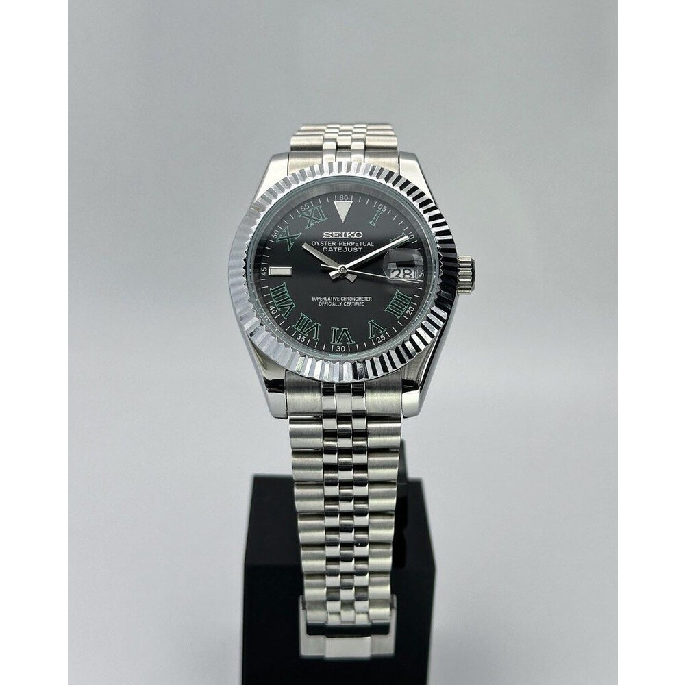 Custom Seiko Mod • Black Wimbledon DateJust • 41mm